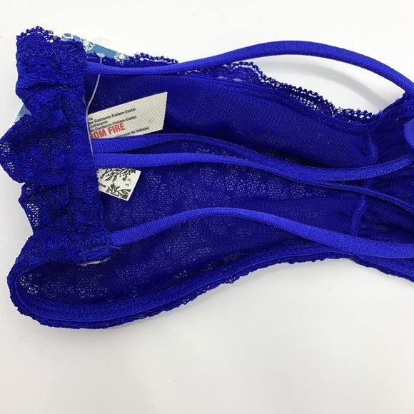 Intimately Free People Bra Essential Bandeau Blue Lace Bralette NWT - Picture 6 of 7